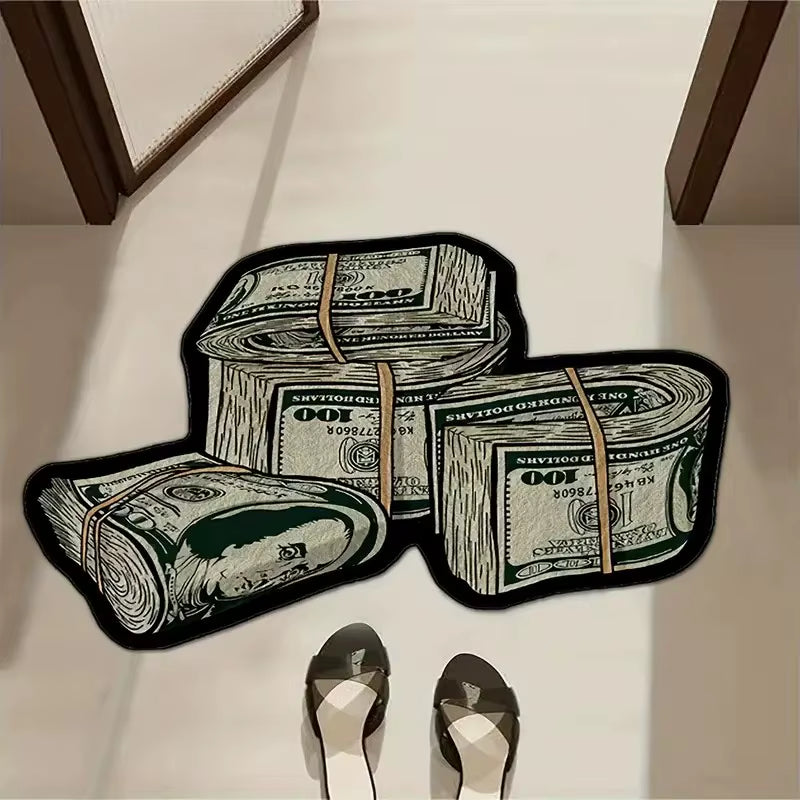 VIKAMA Money Pattern Carpet - Light and Comfortable, Suitable for Indoor Floor Decoration in the Living Room and beside the Bed