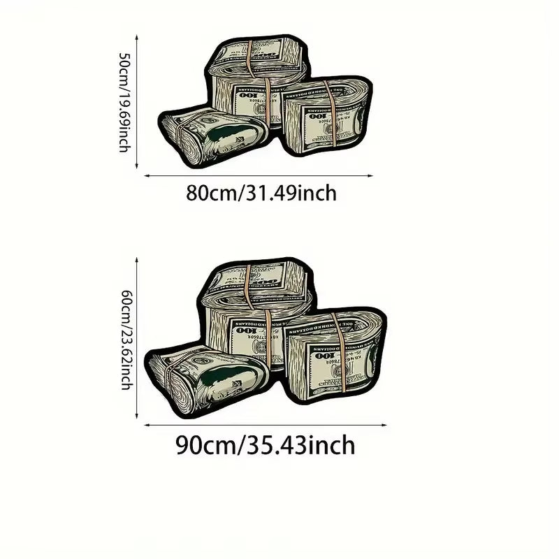 VIKAMA Money Pattern Carpet - Light and Comfortable, Suitable for Indoor Floor Decoration in the Living Room and beside the Bed