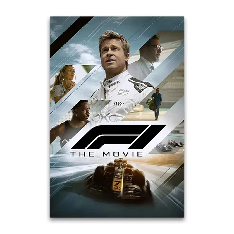 F1 the Movie Canvas Wall Art Print Poster Brad Pitt F1 Decorative Painting Modern Home Living Room Decor Movie Lovers Gift