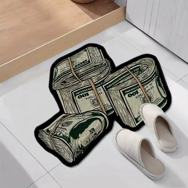 VIKAMA Money Pattern Carpet - Light and Comfortable, Suitable for Indoor Floor Decoration in the Living Room and beside the Bed