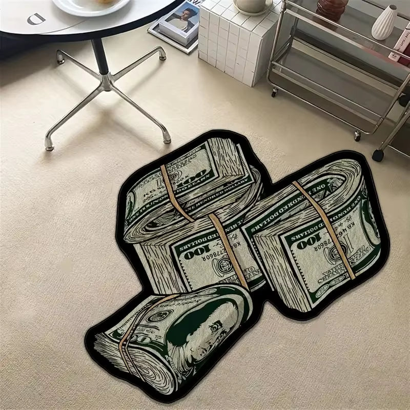 VIKAMA Money Pattern Carpet - Light and Comfortable, Suitable for Indoor Floor Decoration in the Living Room and beside the Bed