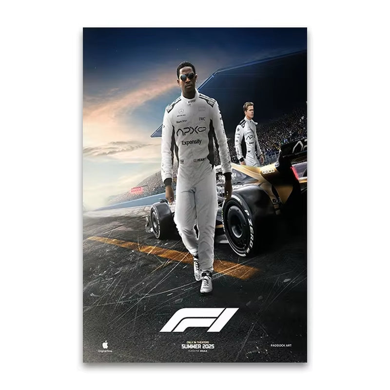F1 the Movie Canvas Wall Art Print Poster Brad Pitt F1 Decorative Painting Modern Home Living Room Decor Movie Lovers Gift