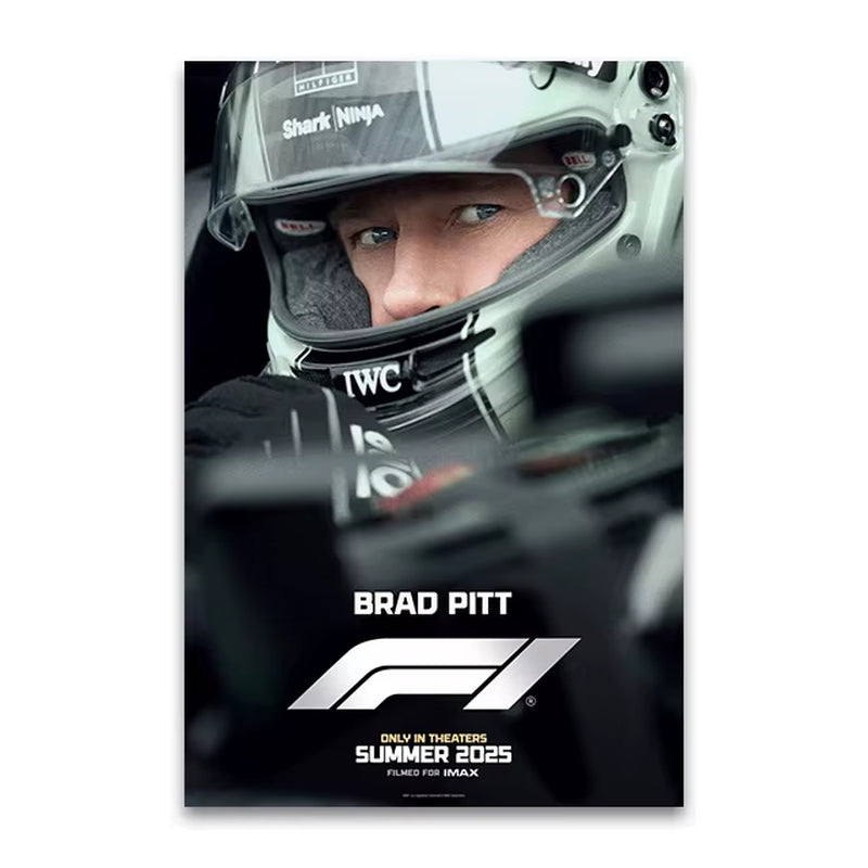 F1 the Movie Canvas Wall Art Print Poster Brad Pitt F1 Decorative Painting Modern Home Living Room Decor Movie Lovers Gift