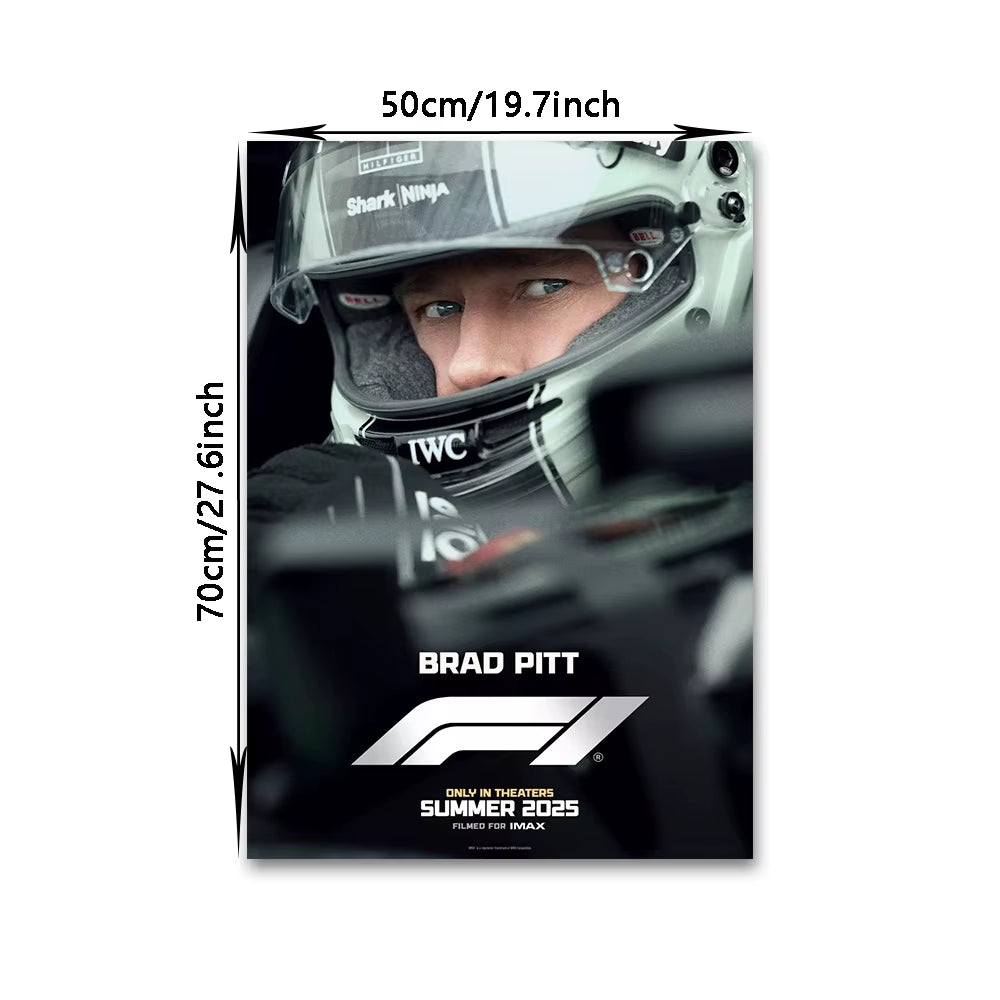 F1 the Movie Canvas Wall Art Print Poster Brad Pitt F1 Decorative Painting Modern Home Living Room Decor Movie Lovers Gift