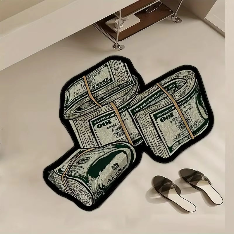 VIKAMA Money Pattern Carpet - Light and Comfortable, Suitable for Indoor Floor Decoration in the Living Room and beside the Bed
